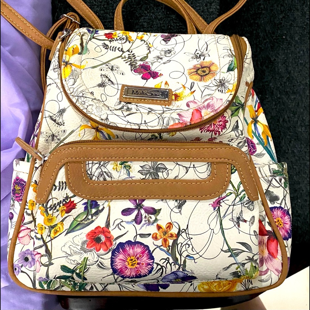Adorable Multisac Leather Backpack Purse